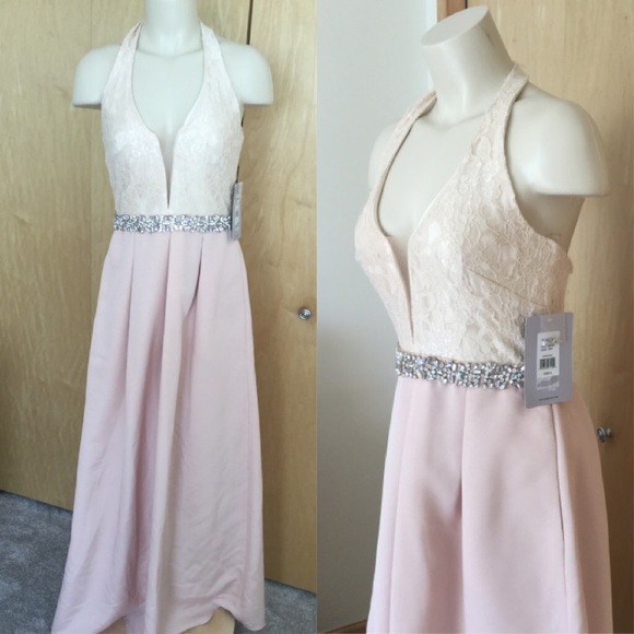 JS Collections Dresses & Skirts - Halter gown mesh dress